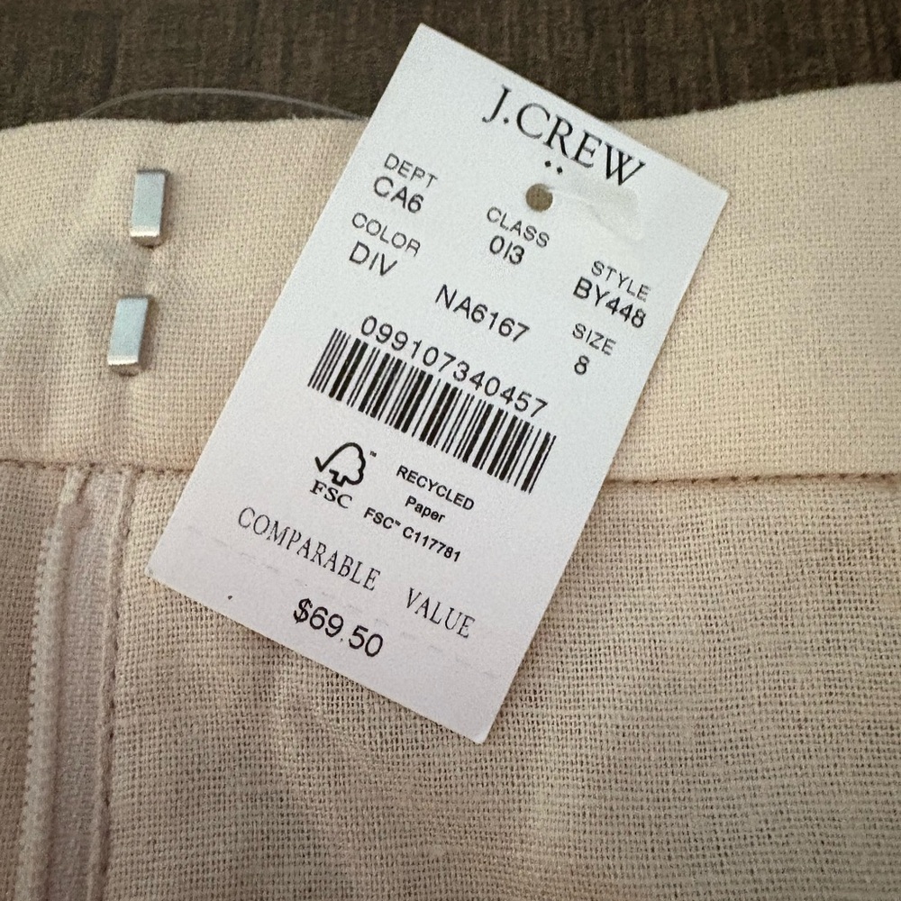 J. Crew Cream Elastic Waist Pants